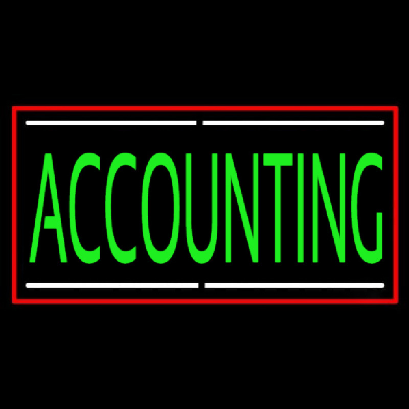 Green Accounting With Red Border Neonskylt