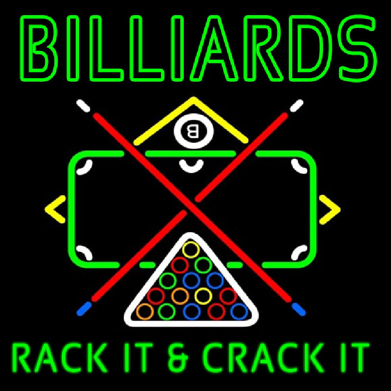 Green Billiards Rack It And Crack It Neonskylt