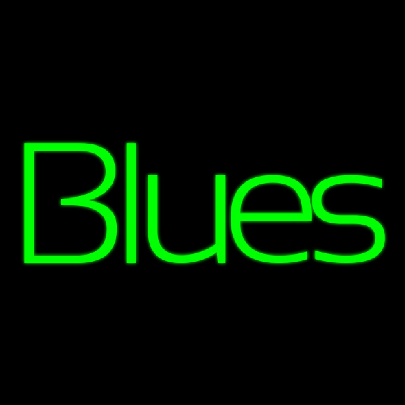 Green Blues Cursive 1 Neonskylt