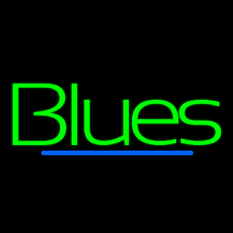 Green Blues Cursive 2 Neonskylt