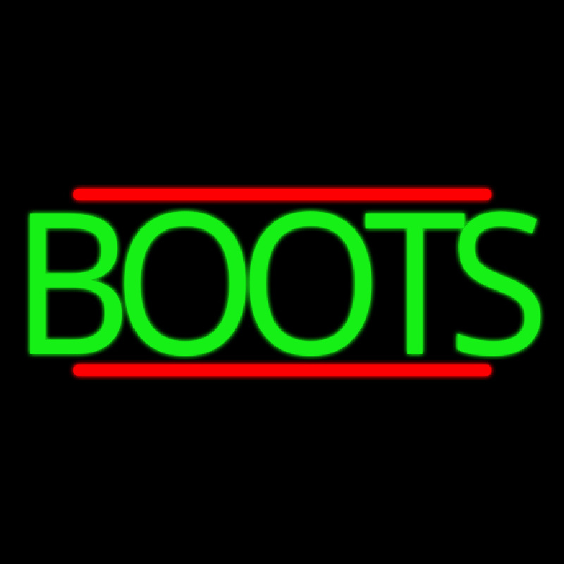 Green Boots With Line Neonskylt