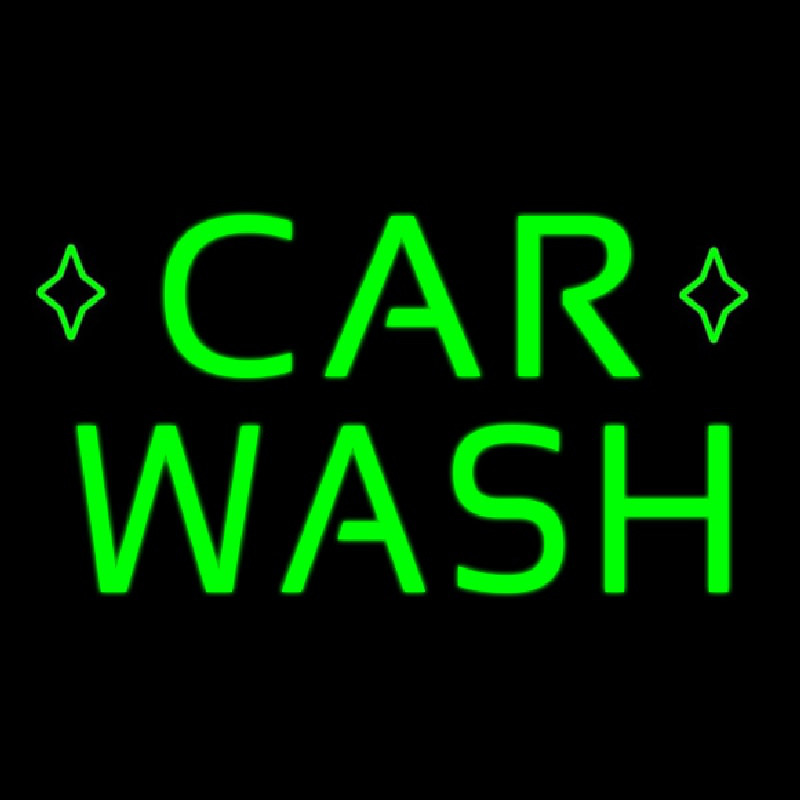 Green Car Wash Neonskylt