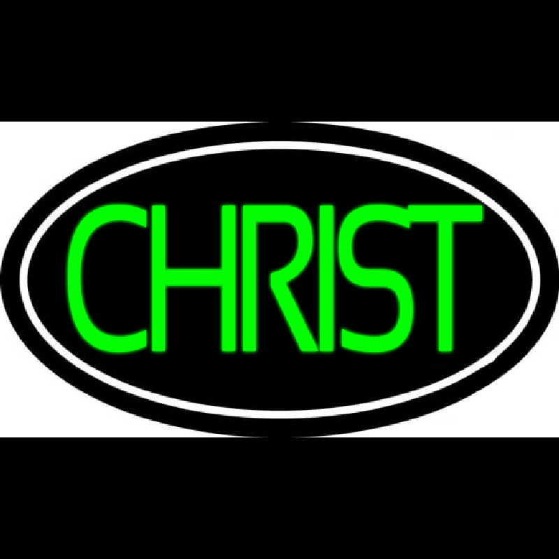 Green Christ Neonskylt