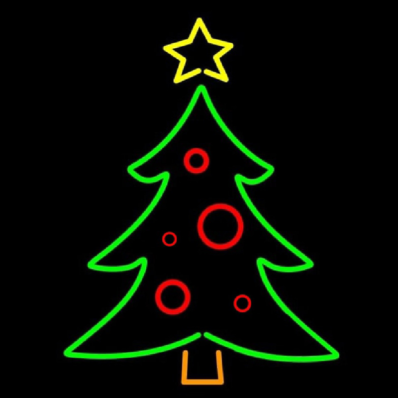 Green Christmas Tree Neonskylt