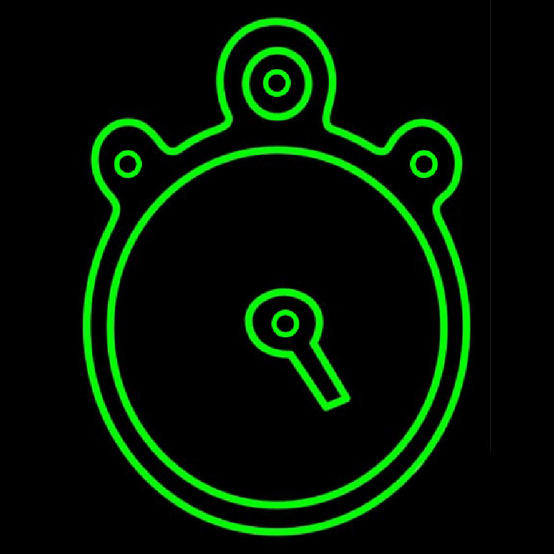 Green Clock Neonskylt