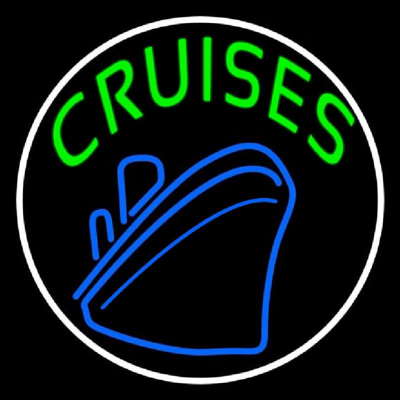 Green Cruises With White Border Neonskylt