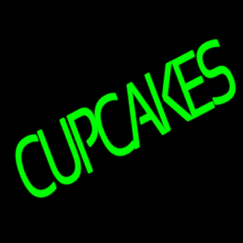 Green Cupcakes Neonskylt