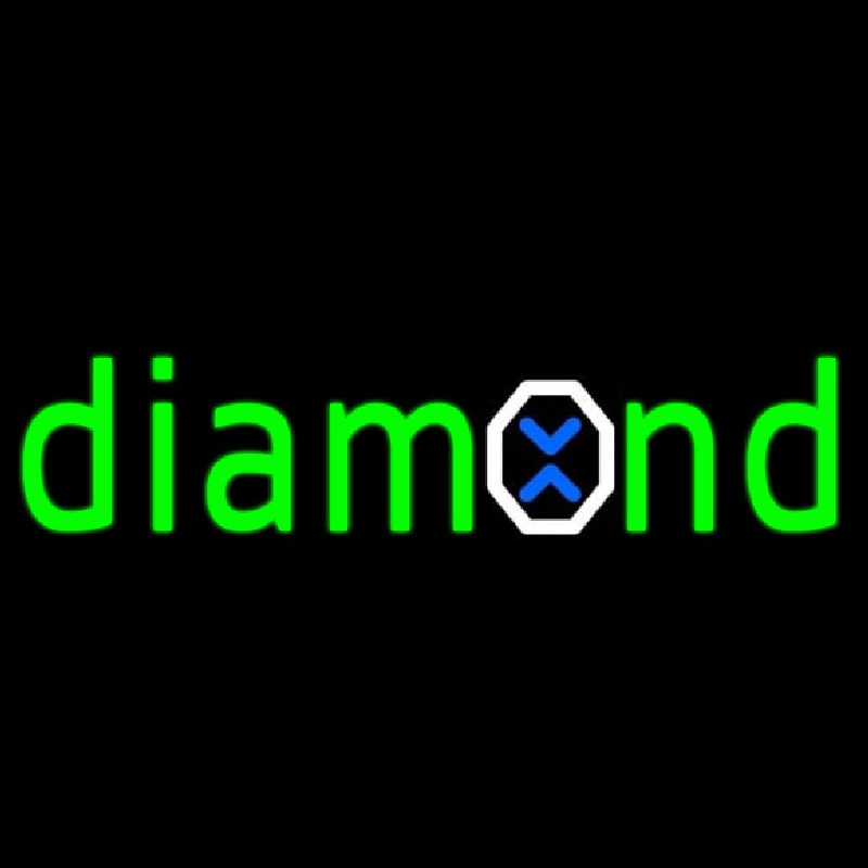Green Diamond Logo Neonskylt