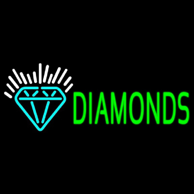 Green Diamonds Logo Neonskylt