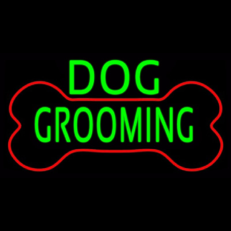 Green Dog Grooming Red Bone Neonskylt