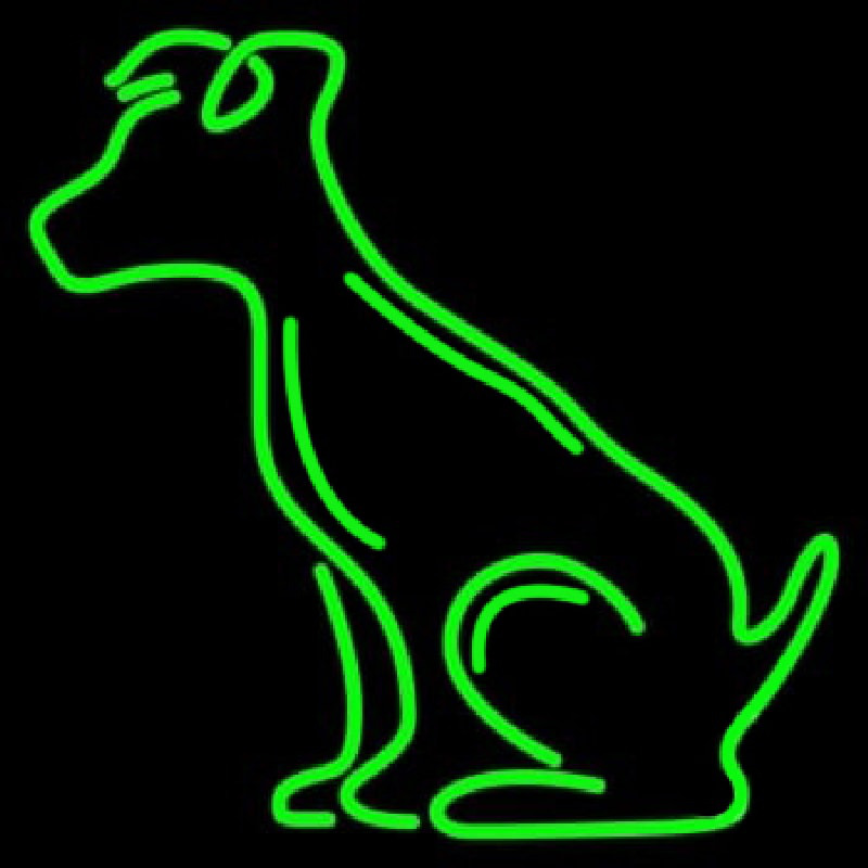 Green Dog Neonskylt