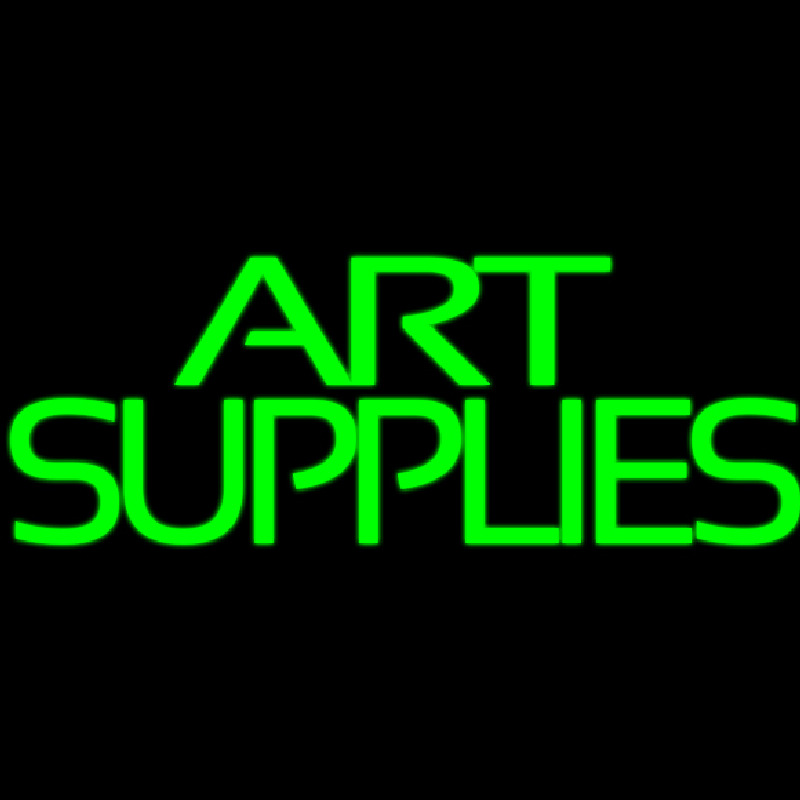 Green Double Stroke Art Supplies 1 Neonskylt