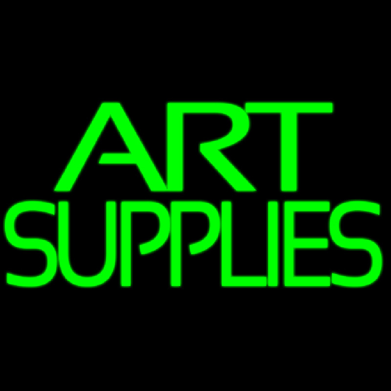 Green Double Stroke Art Supplies Neonskylt