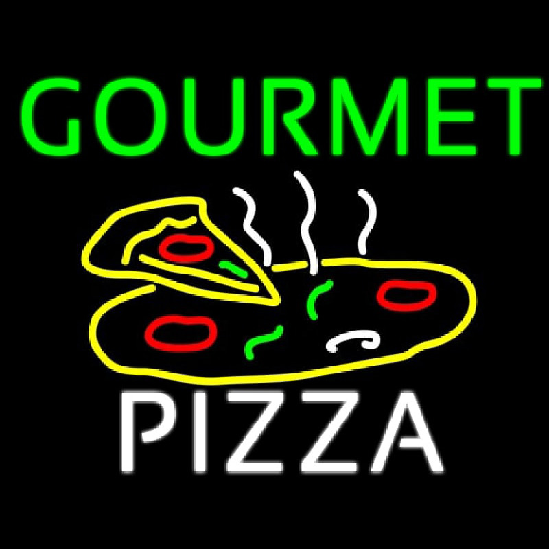 Green Gourmet Pizza Logo Neonskylt