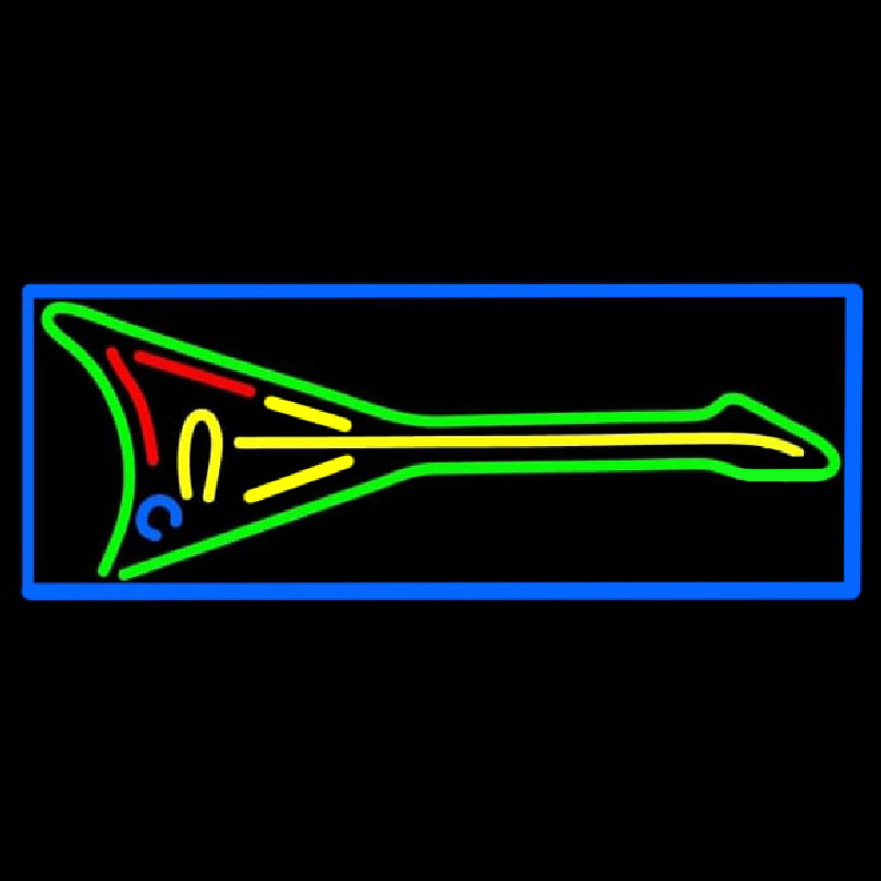 Green Guitar Neonskylt