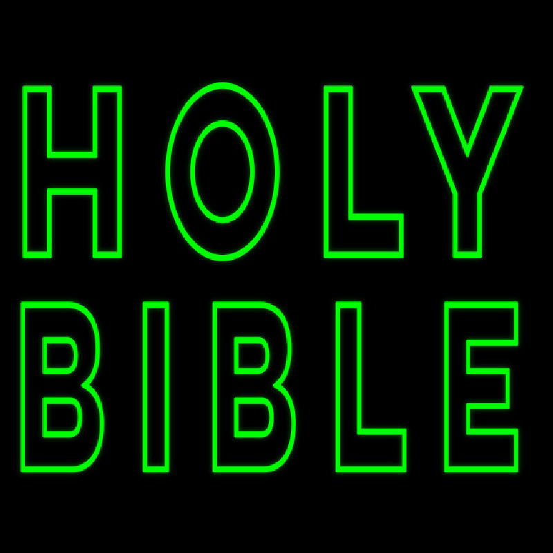 Green Holy Bible Neonskylt