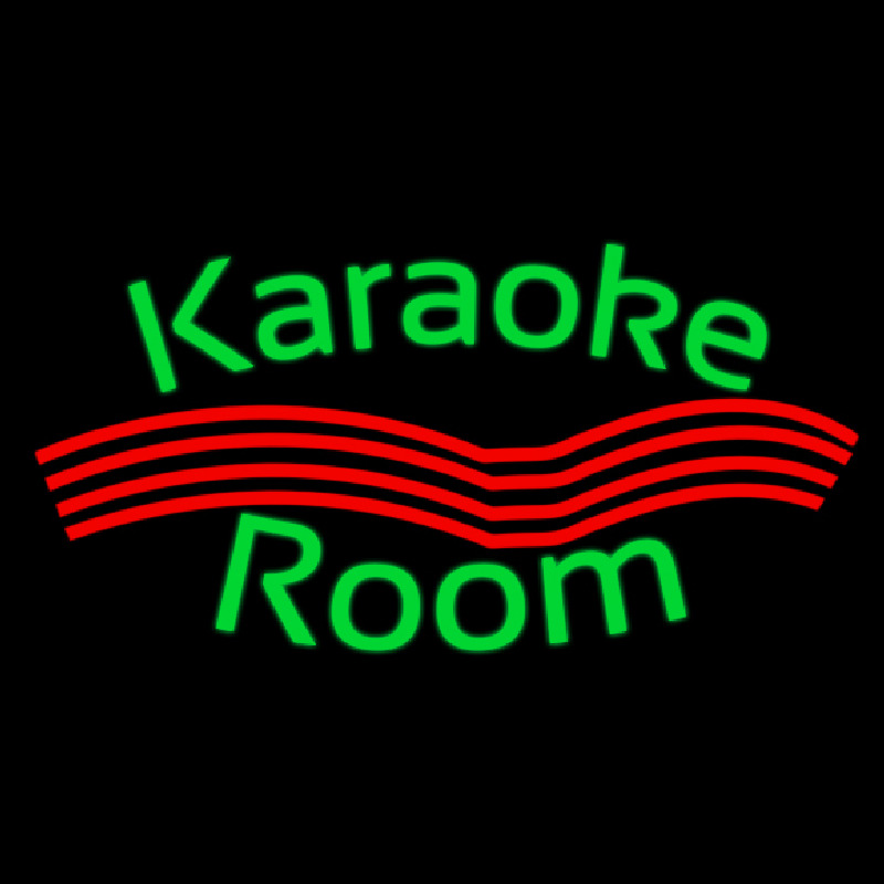 Green Karaoke Rooms Neonskylt