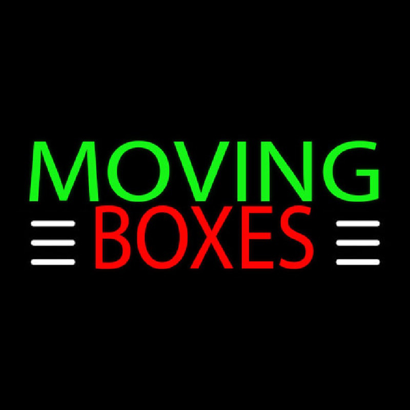 Green Moving Red Bo es Block Neonskylt