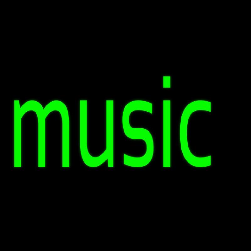 Green Music Neonskylt