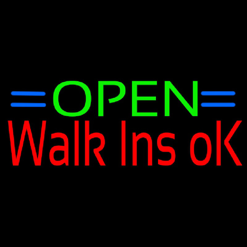 Green Open Red Walk Ins Open Neonskylt