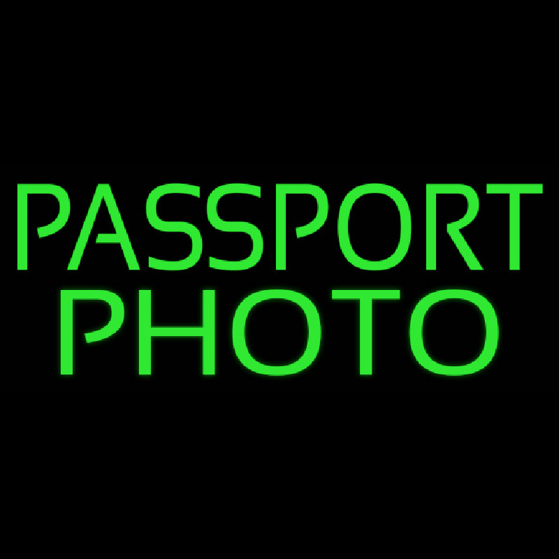 Green Passport Photo Neonskylt