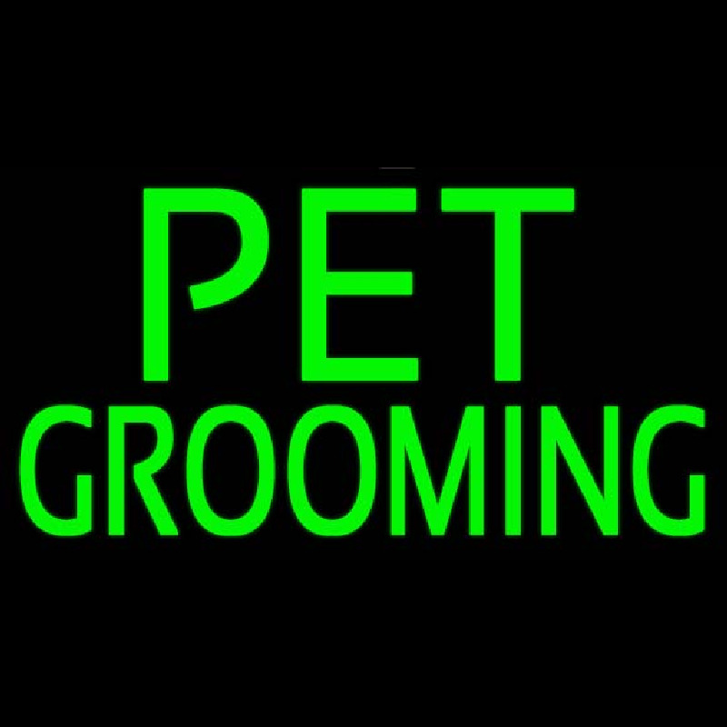 Green Pet Grooming Block 2 Neonskylt