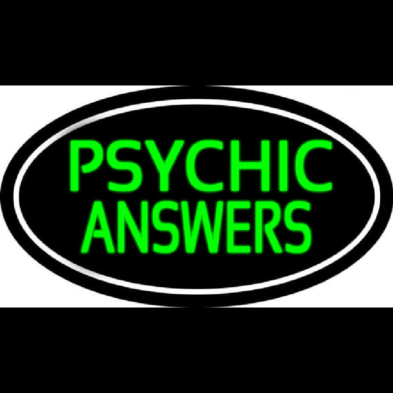 Green Psychic Answers White Border Neonskylt