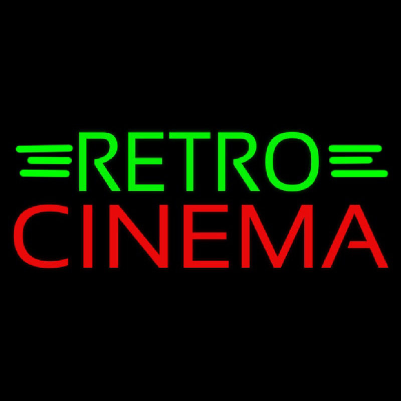 Green Retro Red Cinema Neonskylt