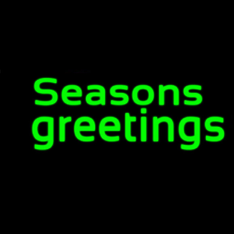 Green Seasons Greetings Neonskylt