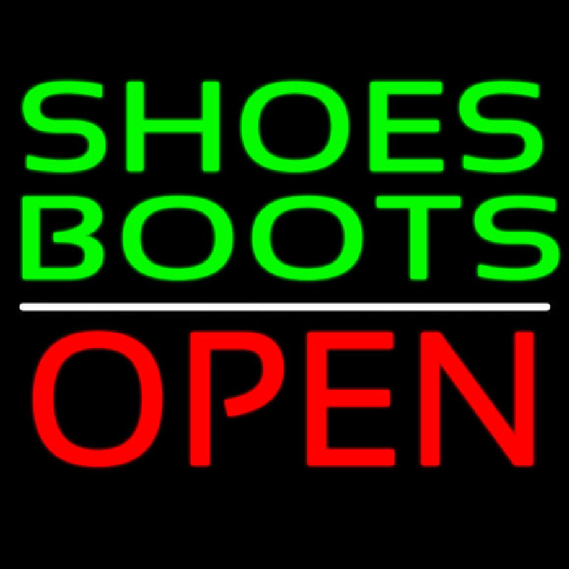 Green Shoes Boots Open Neonskylt