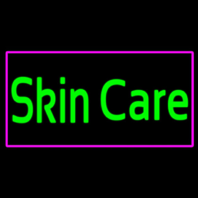 Green Skin Care Pink Border Neonskylt
