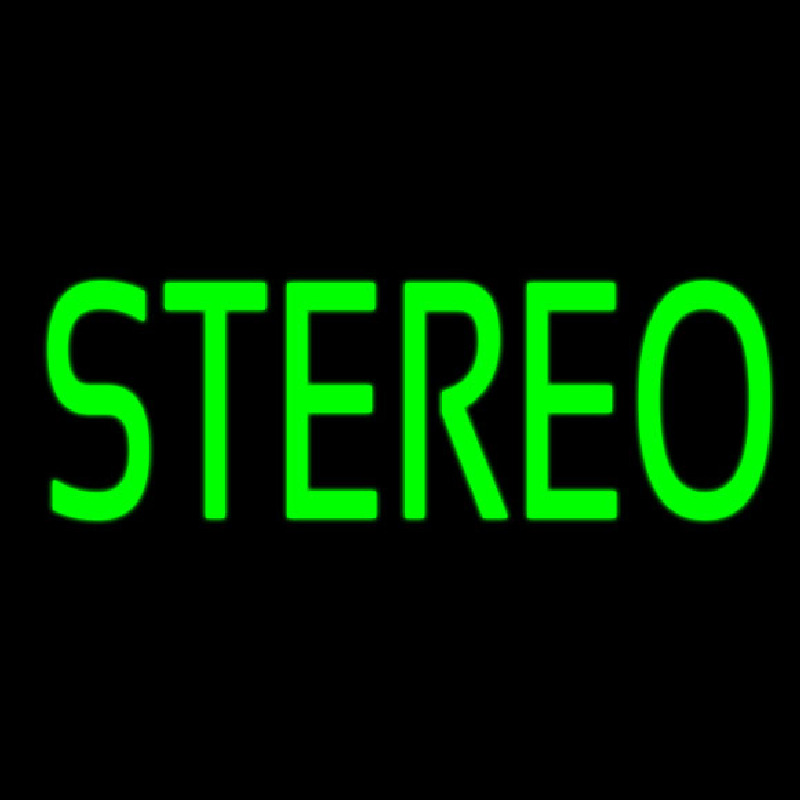 Green Stereo Block 2 Neonskylt