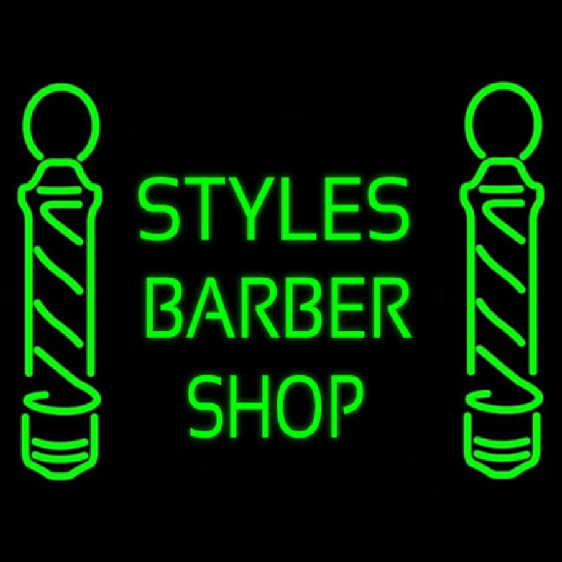 Green Styles Barber Shop Neonskylt