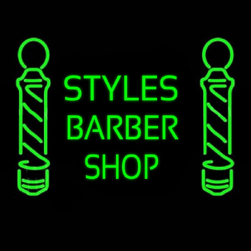 Green Styles Barber Shop Neonskylt
