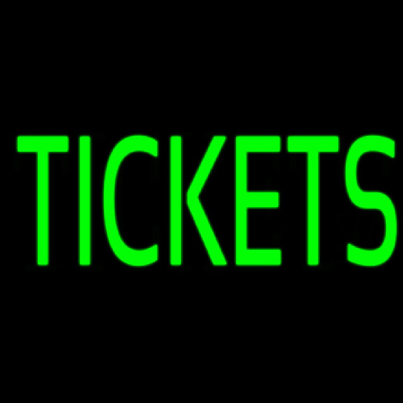 Green Tickets Block Neonskylt