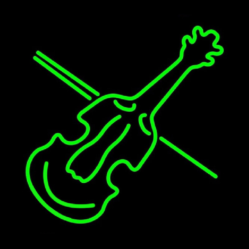 Green Violin Neonskylt