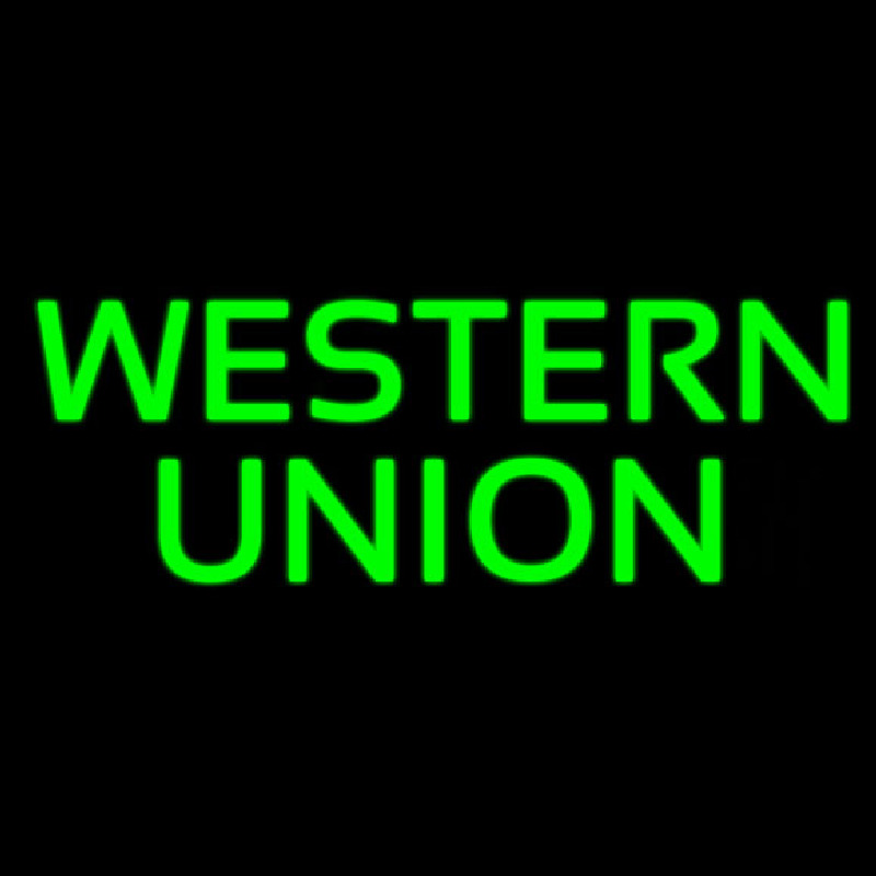 Green Western Union Neonskylt