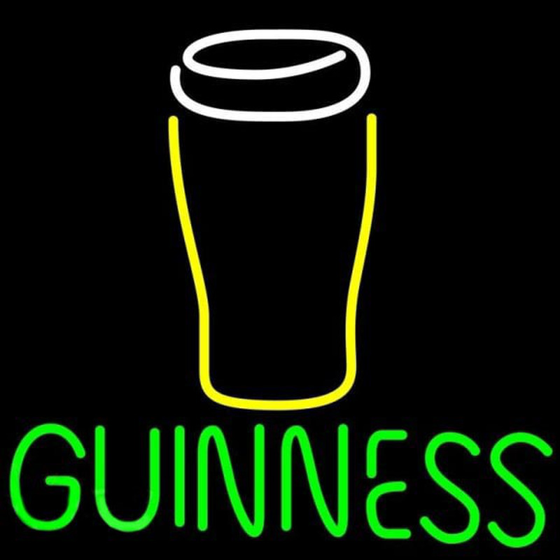 Guinness Glass 2 Beer Sign Neonskylt