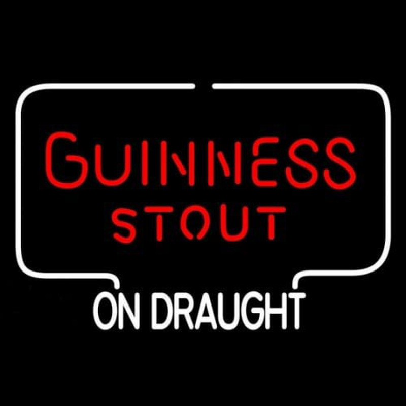 Guinness Stout ON DRAUGHT Neonskylt