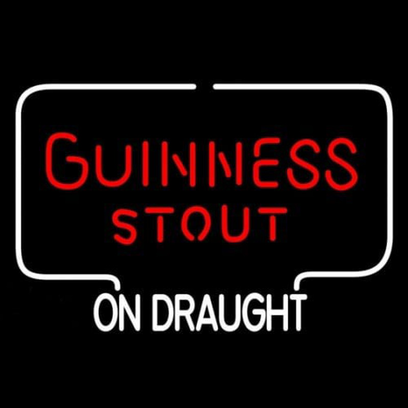 Guinness Stout ON DRAUGHT Neonskylt