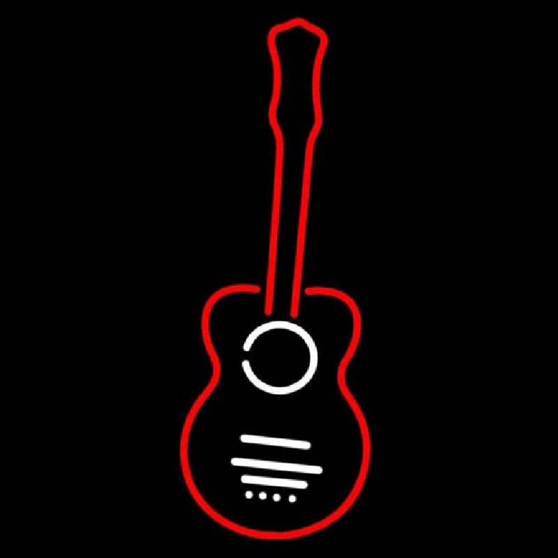 Guitar In Red 1 Neonskylt