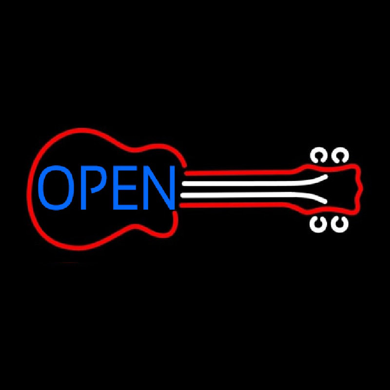 Guitar Open 3 Neonskylt