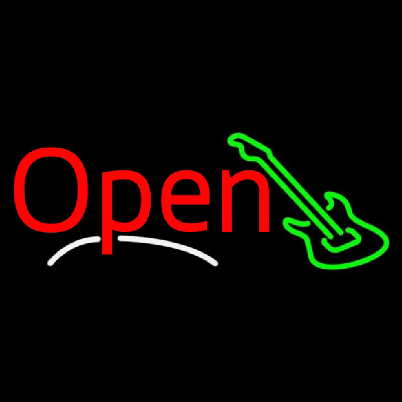 Guitar Open Block 2 Neonskylt