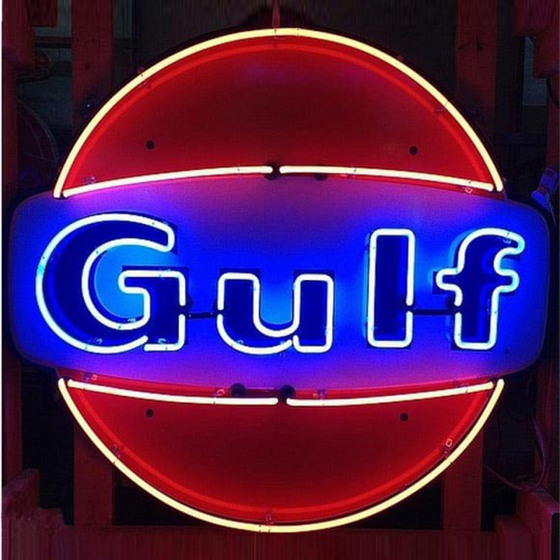 Gulf Gasoline Neonskylt