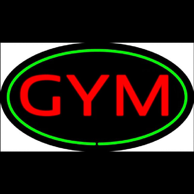 Gym Oval Green Neonskylt