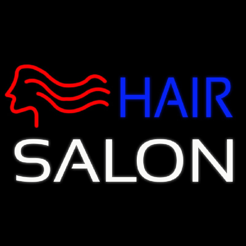 Hair Salon With Girl Logo Neonskylt