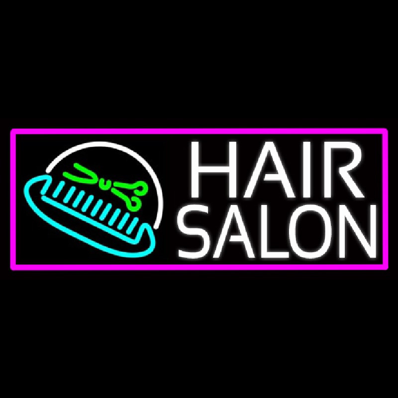 Hair Salon With Scissor And Comb Neonskylt