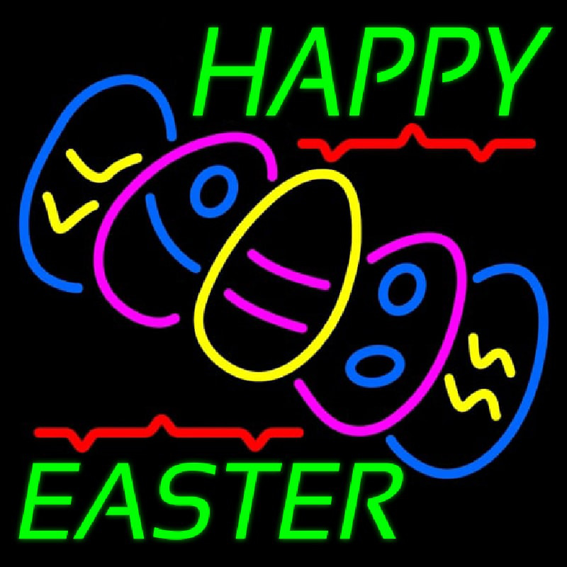 Happy Easter With Egg 1 Neonskylt