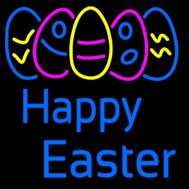 Happy Easter With Egg 2 Neonskylt