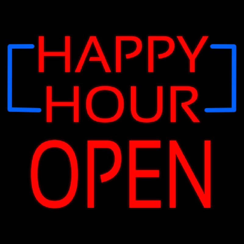 Happy Hour Block Open Neonskylt